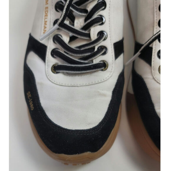 SAM EDELMAN LAYLA SNEAKER IN BLACK/WHITE SUEDE, SZ 10 - Picture 12 of 16